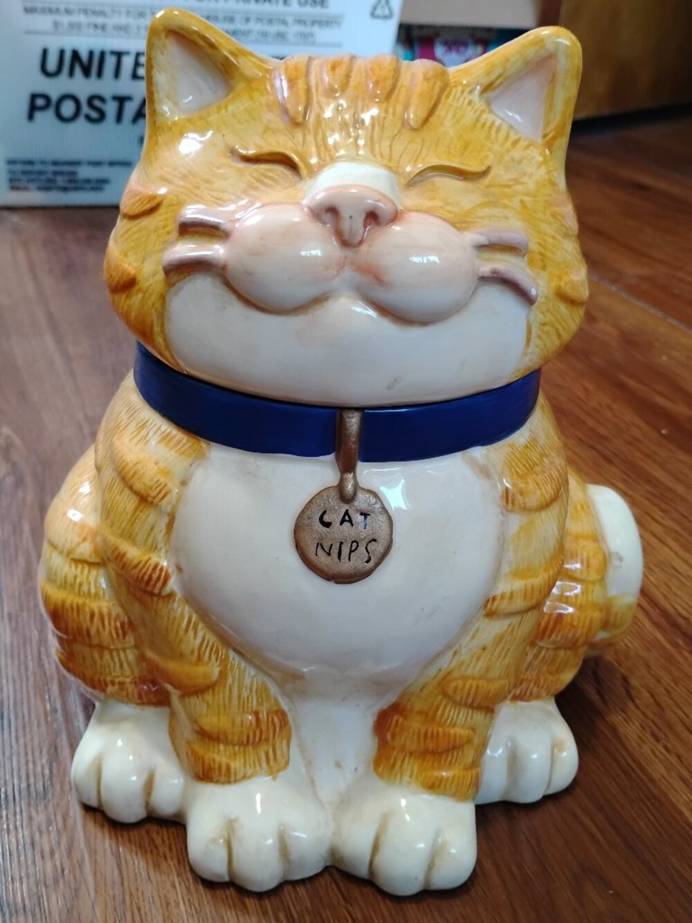 Vintage 90s Figi Cat Nips Kitten Ceramic Cookie Jar